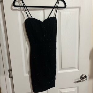 Sparkly Black Spaghetti Strap Dress